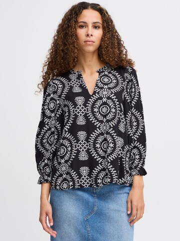Camicia da donna ' Meneka' di ICHI in nero: frontale