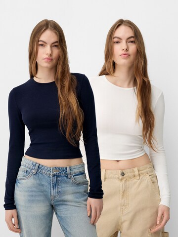 Bershka Koszulka w kolorze beżowy: przód