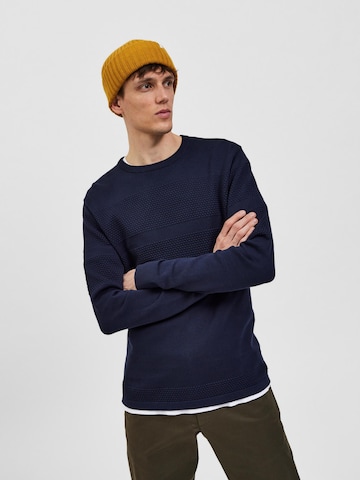 SELECTED HOMME Sweater 'Maine' in Blue