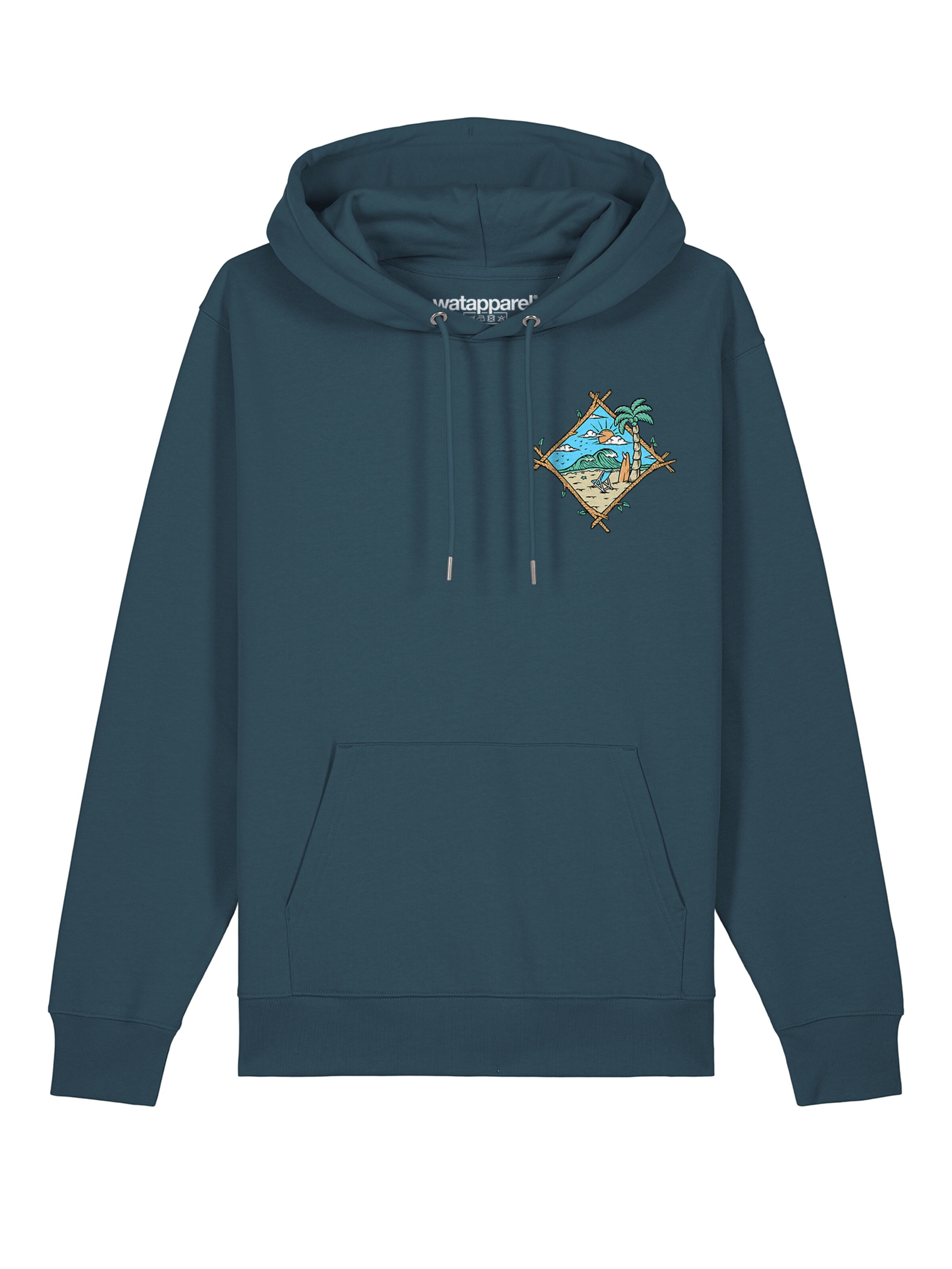 Sweat-shirt ' Beach is calling ' Watapparel en bleu : devant