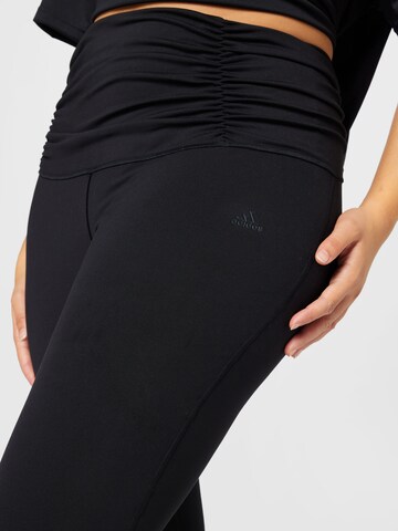 ADIDAS SPORTSWEARSkinny Sportske hlače 'Studio Gathered ' - crna boja