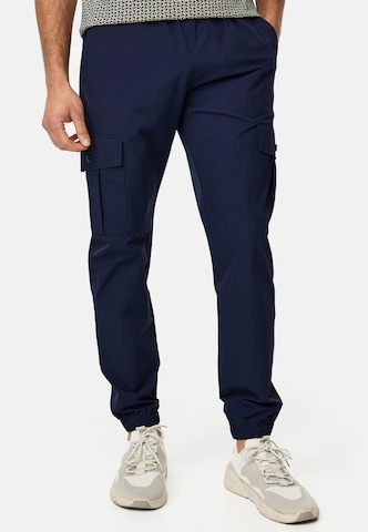 INDICODE JEANS Tapered Cargobroek ' Landie ' in Blauw: voorkant