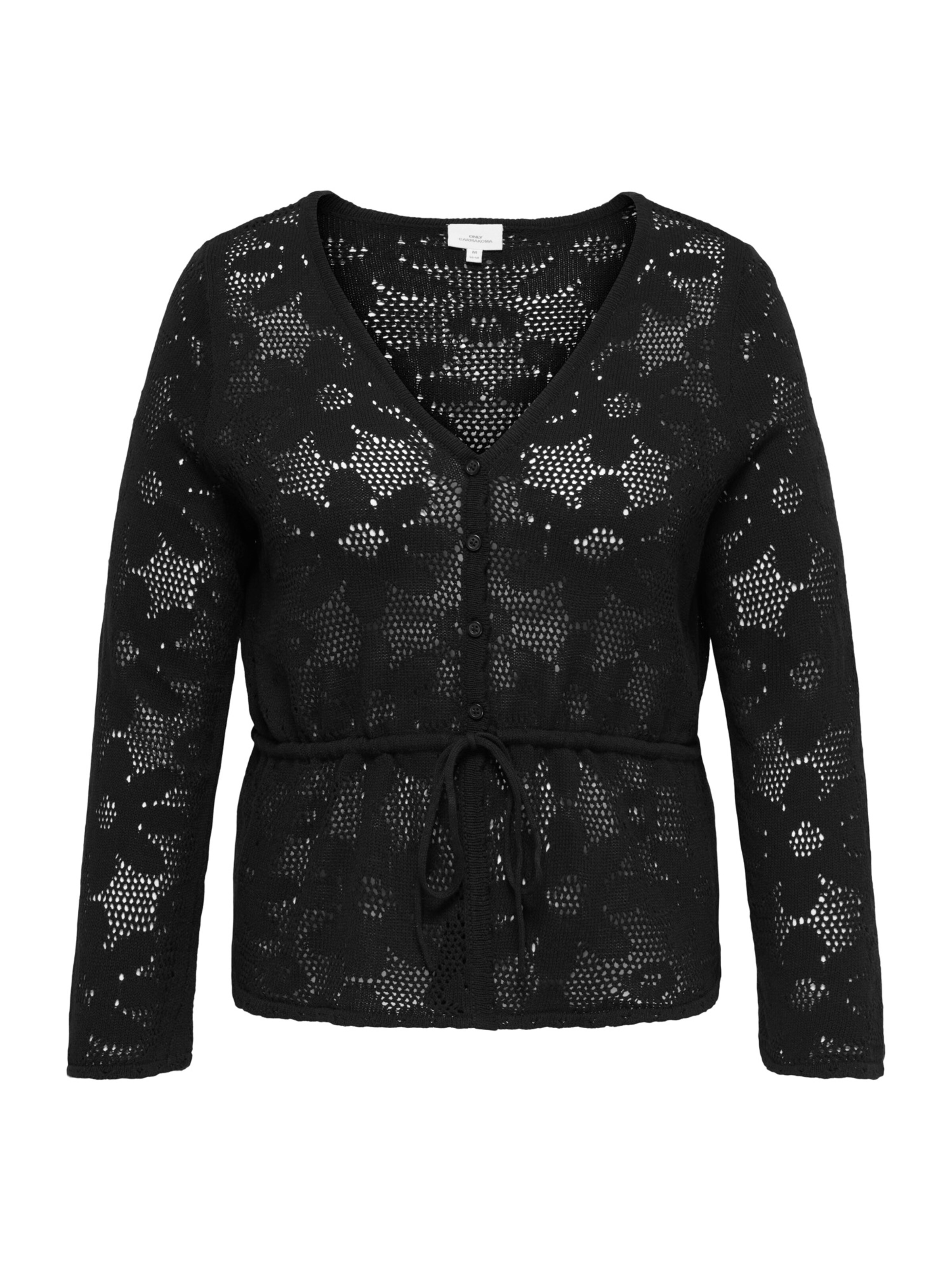 ONLY Carmakoma Strickjacke 'CARISABELLA' in Schwarz: Vorderseite