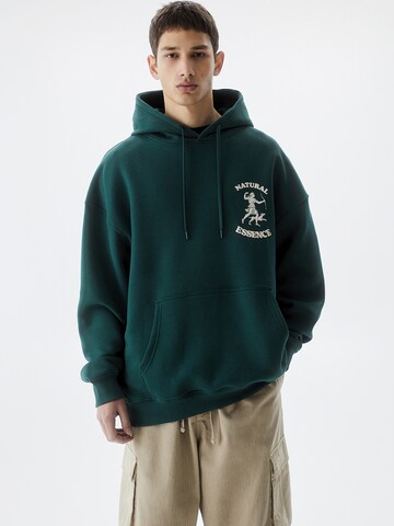 Sweat-shirt Pull&Bear en vert : devant