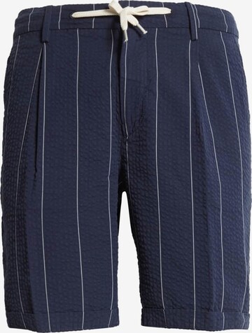 Boggi Milano Normální Kalhoty se sklady v pase – modrá: přední strana