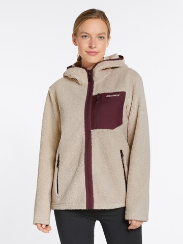 ZIENER Athletic Fleece Jacket 'JUHA' in Beige: front