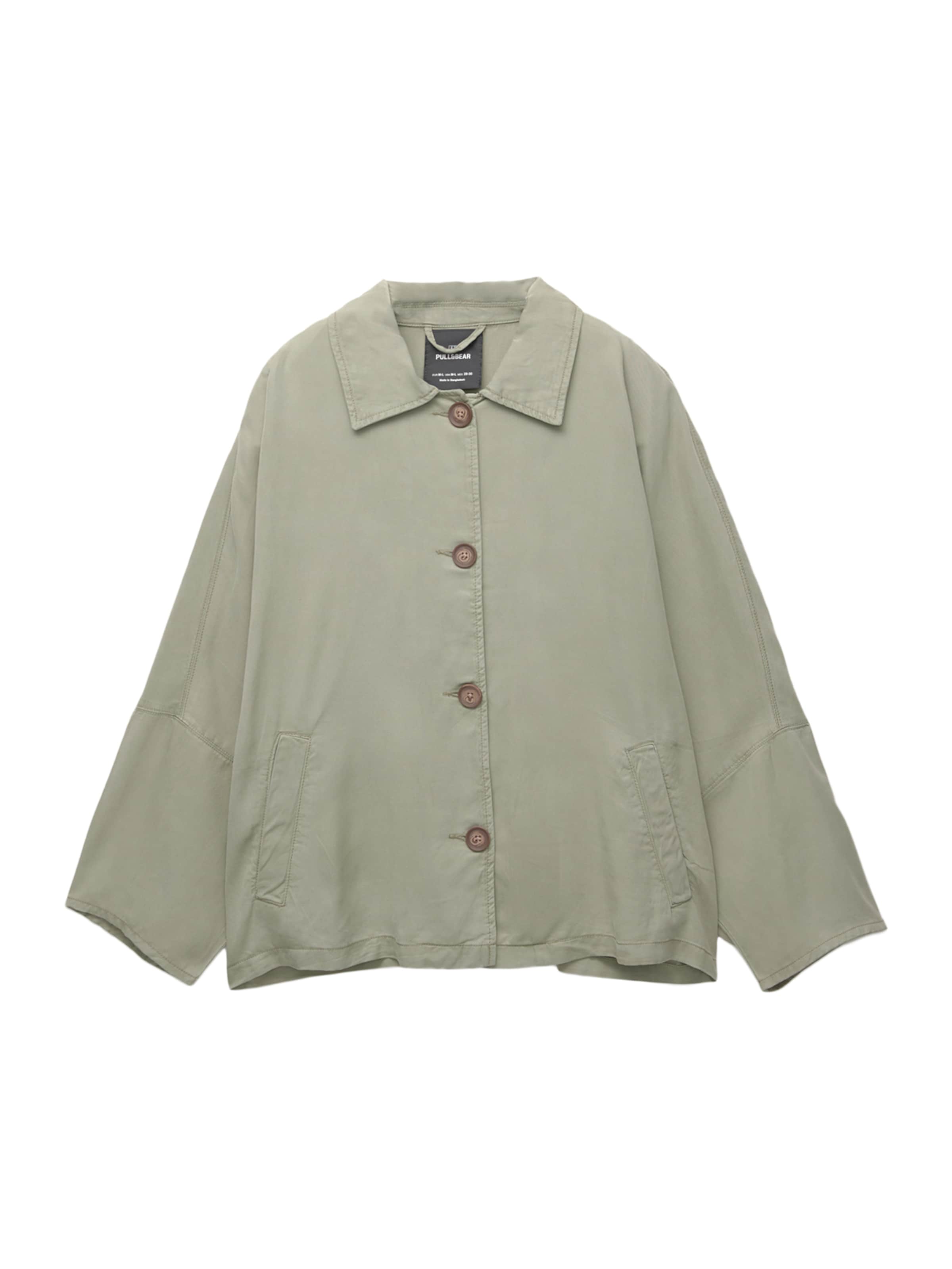 Pull&Bear Välikausitakki värissä vihreä: etupuoli