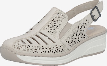 Décolleté sling di Rieker in beige: frontale