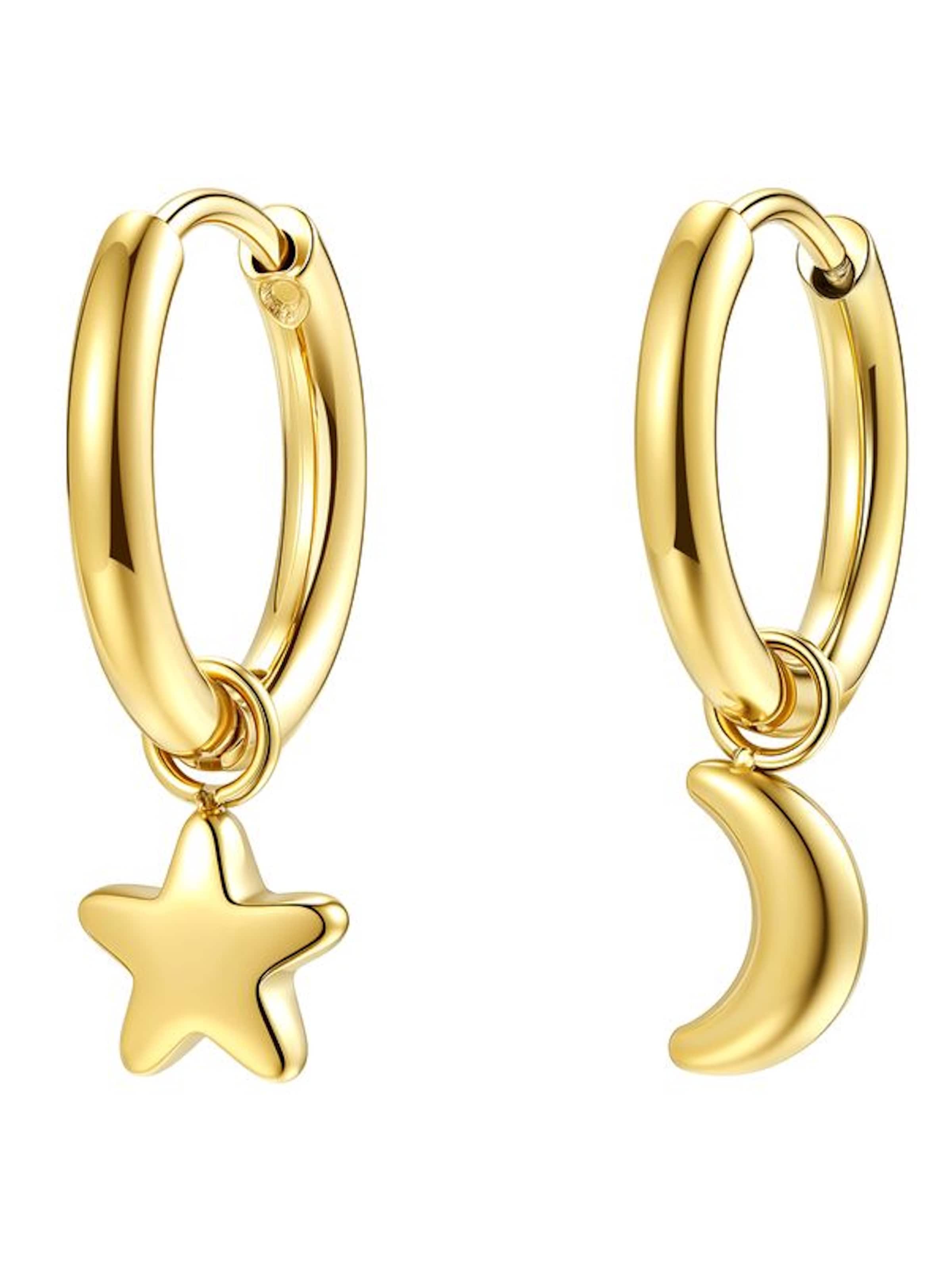 Hey Happiness - Pendientes 'Lunar Glow' en oro: frente