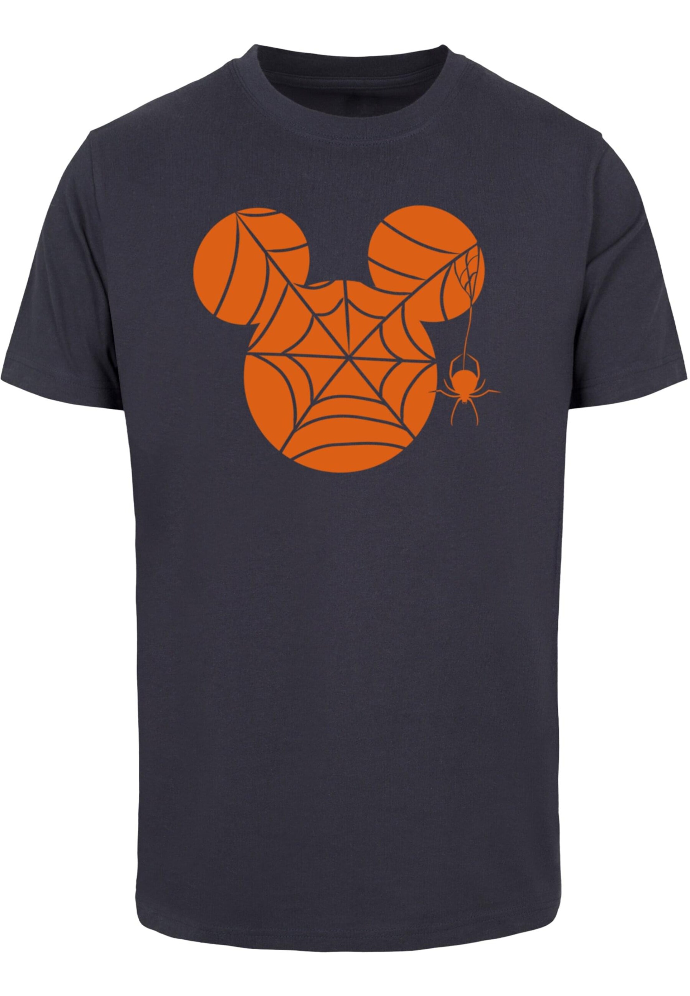 ABSOLUTE CULT Shirt 'Mickey Mouse - Halloween Cobweb' in Blue: front