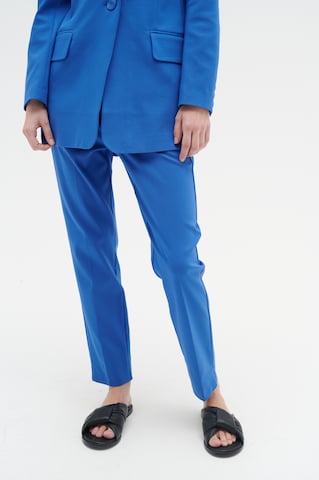 InWear Slim fit Pleat-Front Pants 'Zella' in Blue: front