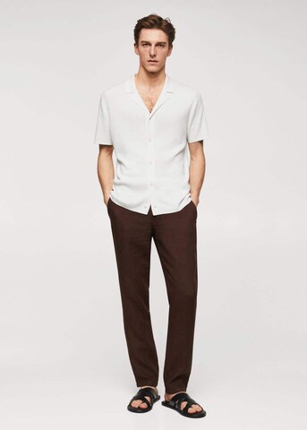 MANGO MAN Regular fit Button Up Shirt 'Milan' in White