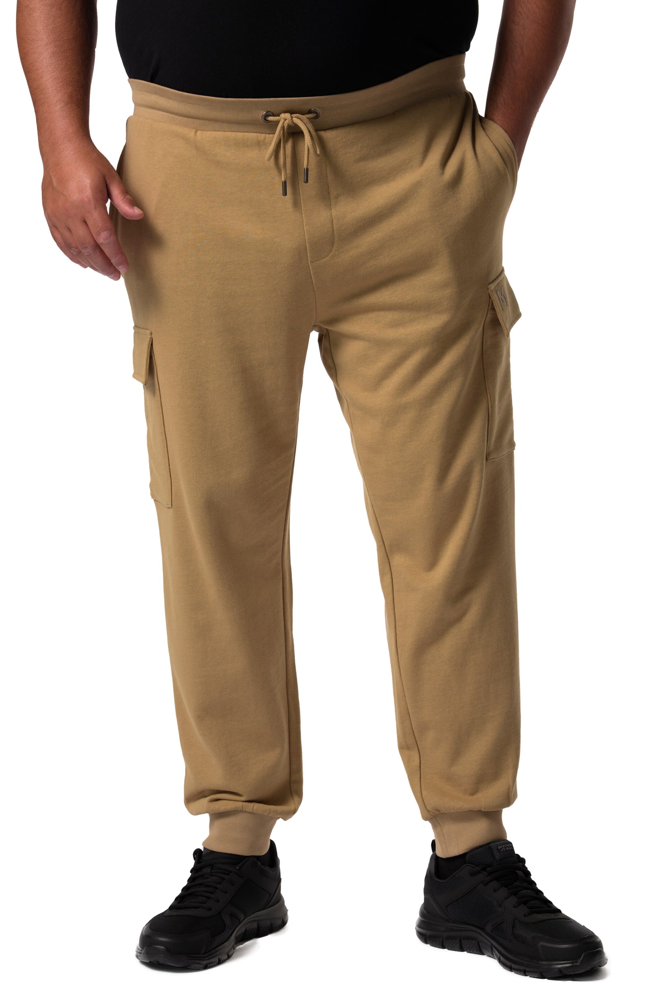 Men Plus Tapered Cargobroek in Beige: voorkant