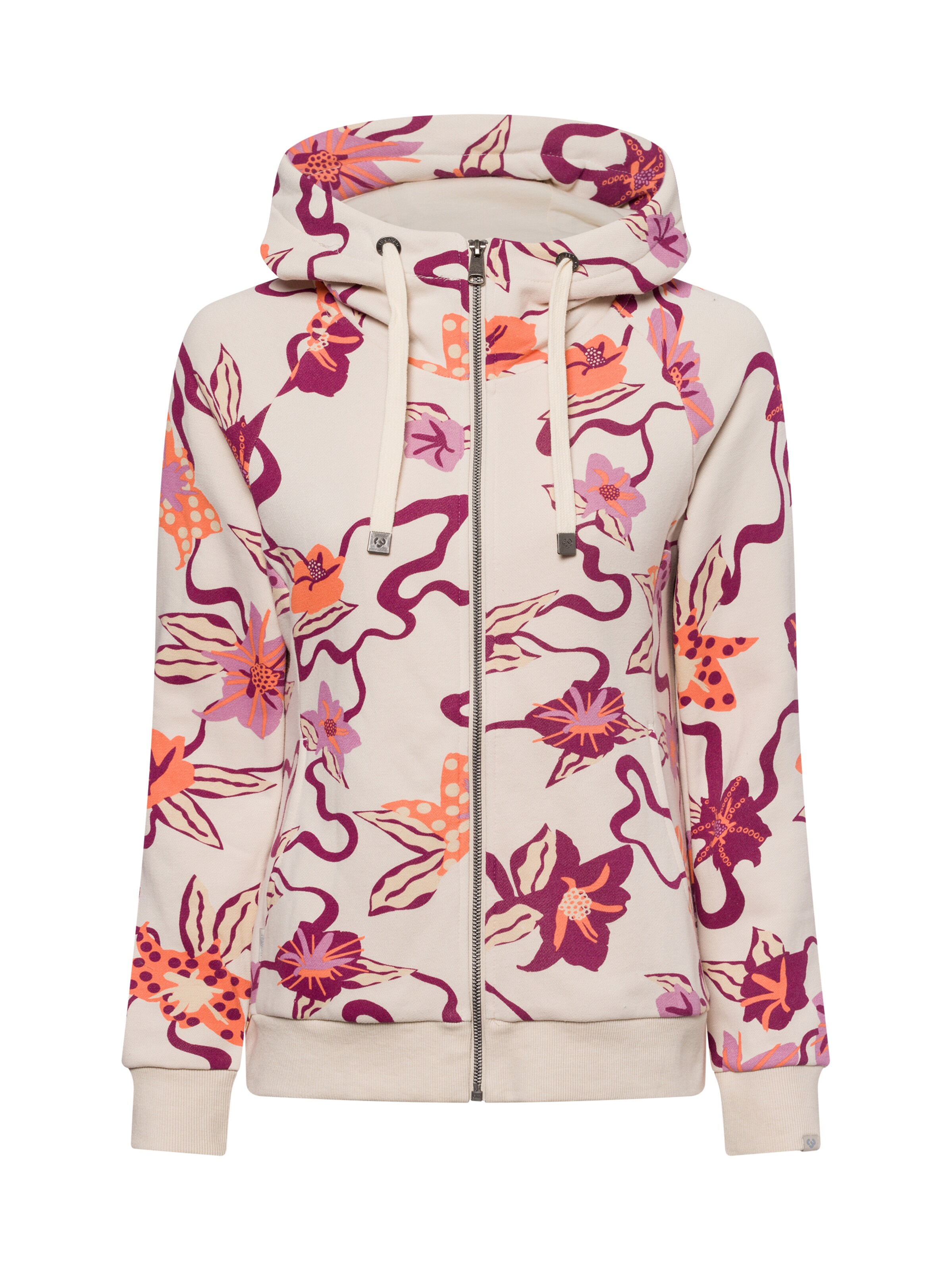 Ragwear Zip-Up Hoodie in Beige: front