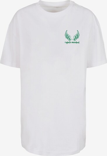 Merchcode T-Shirt 'Cupid´s Assistant' in grün / weiß, Produktansicht
