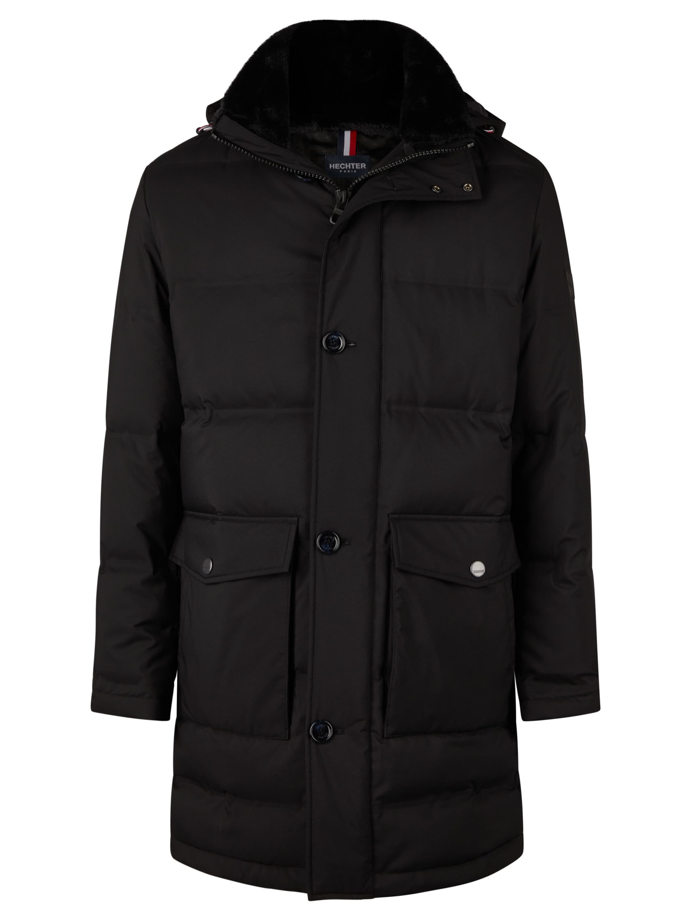 HECHTER PARIS Between-seasons coat in Black: front