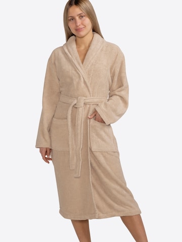 celodoro Long Bathrobe 'Home & Spa Collection' in Beige: front