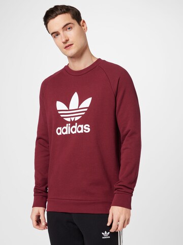 ADIDAS ORIGINALS Sweatshirt 'Adicolor Classics Trefoil' in Red: front