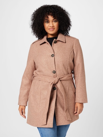 ONLY Carmakoma Between-Seasons Coat 'DAWN' in Brown: front