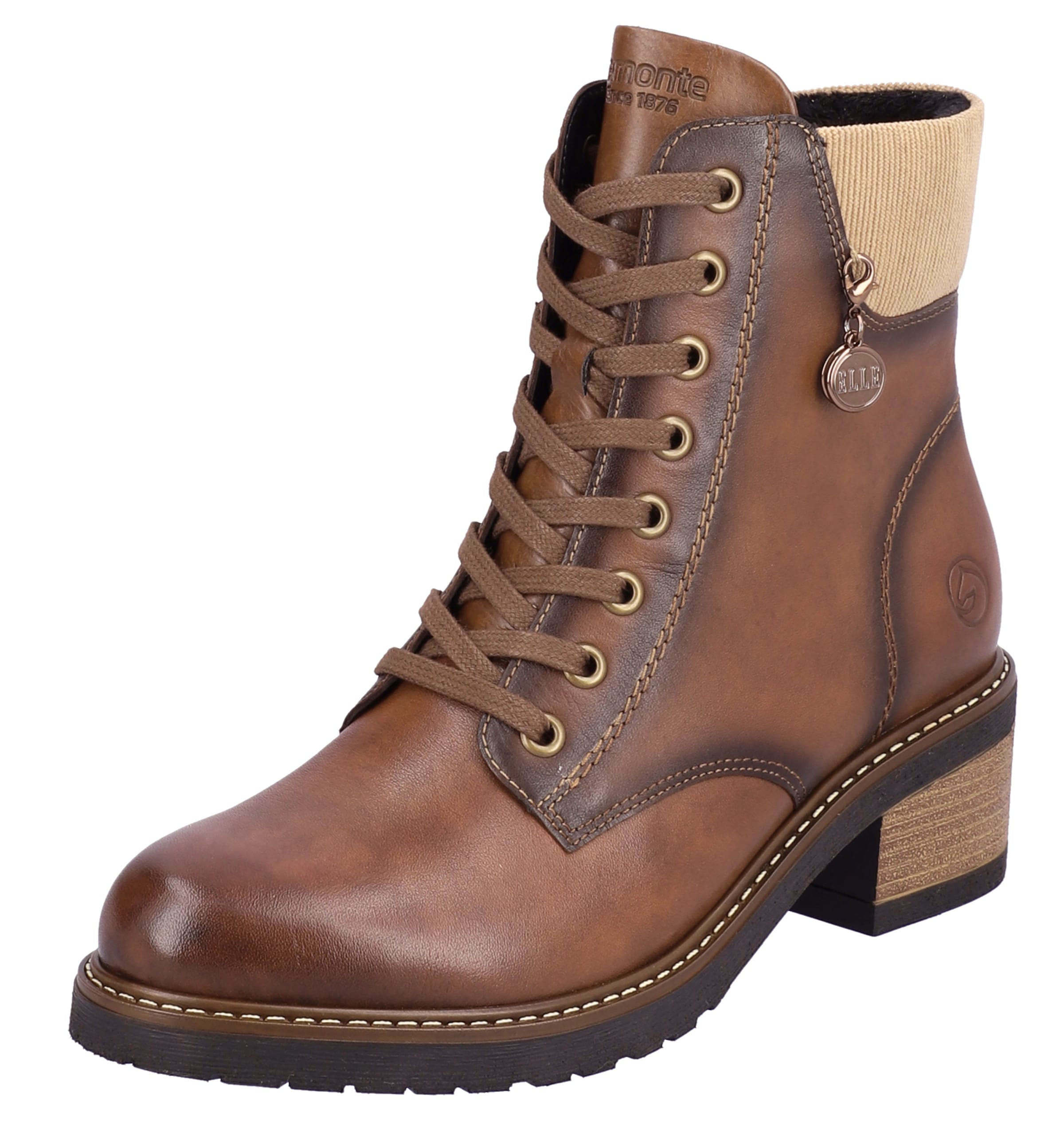 REMONTE Bottines à lacets en marron châtaigne / noisette, Vue avec produit