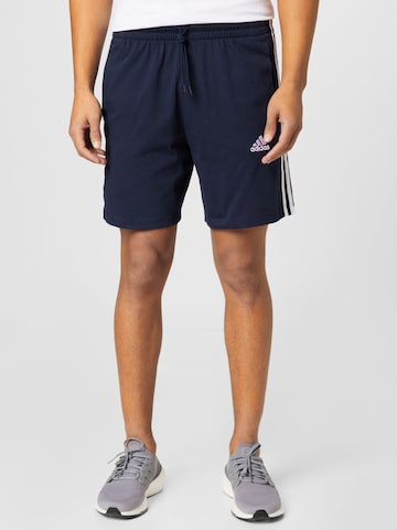 ADIDAS SPORTSWEAR Regular Workout Pants 'Essentials' in Blue: front