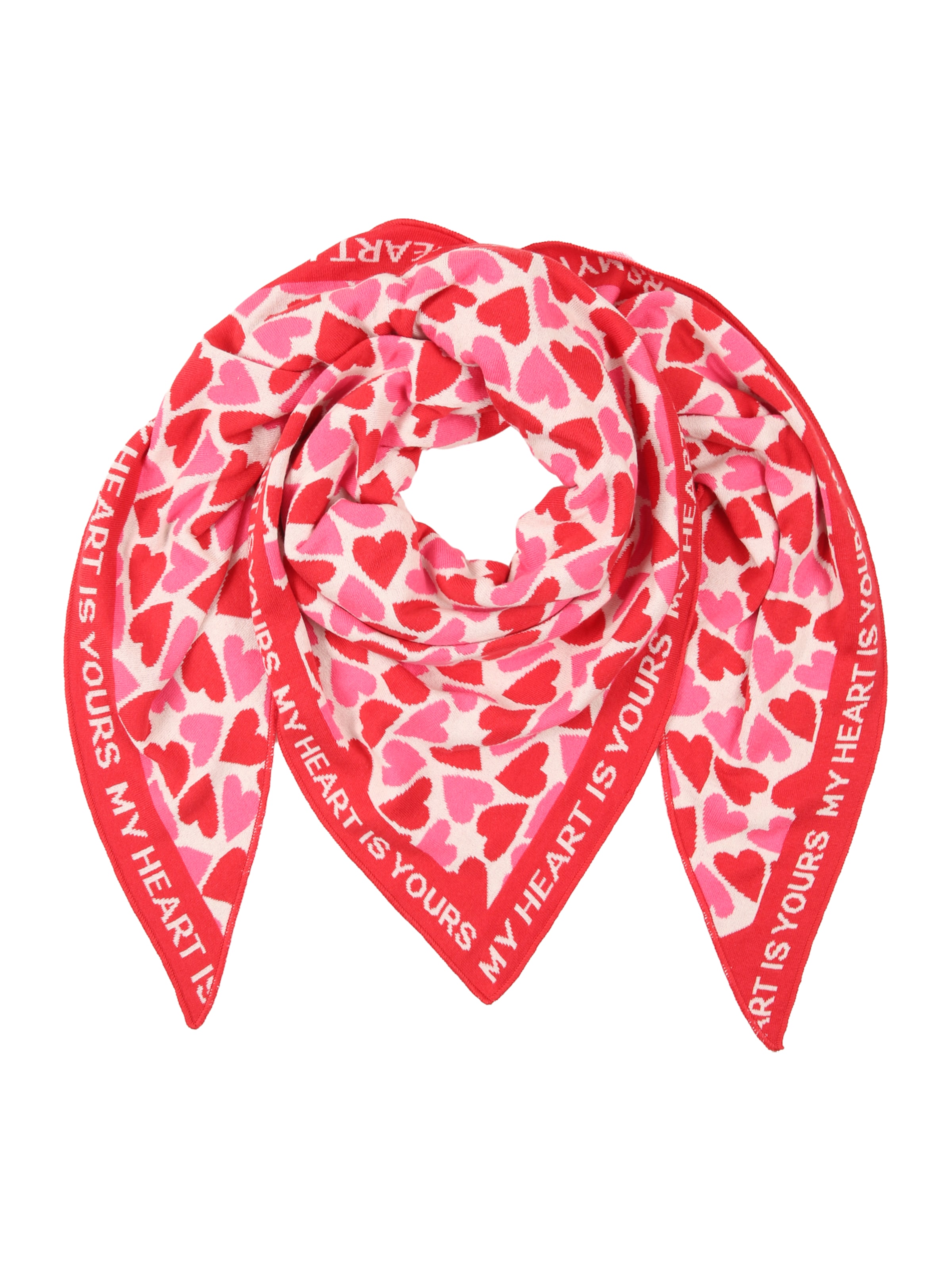 Zwillingsherz Shawl 'Love is Love' in Red: front