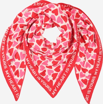 Zwillingsherz Shawl 'Love is Love' in Red: front