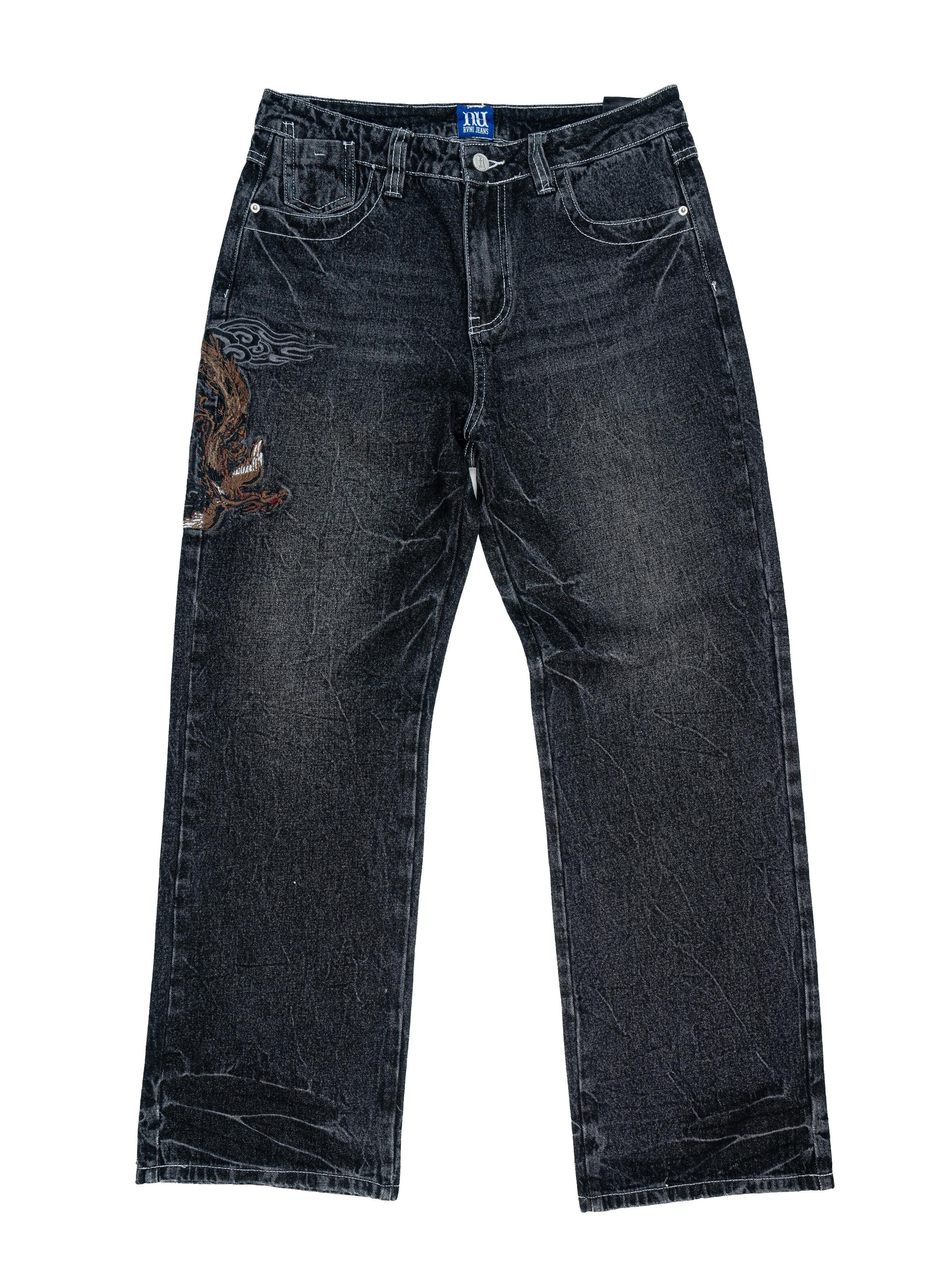 Baggy Jeans 'Grey Japanese Style Phoenix Denim' di RVNI Berlin in grigio: frontale