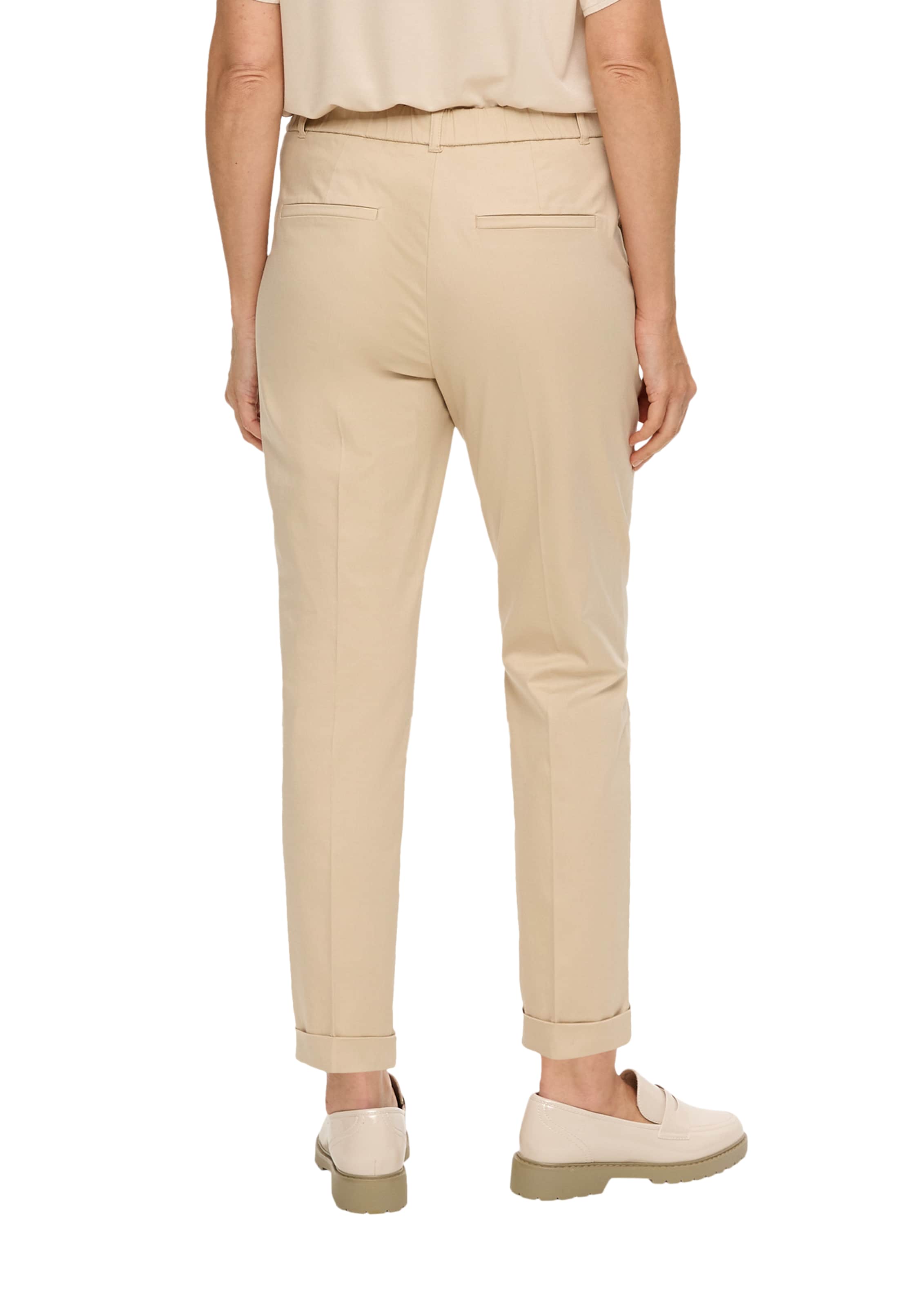 s.Oliver BLACK LABEL Tapered Bügelfaltenhose in Beige