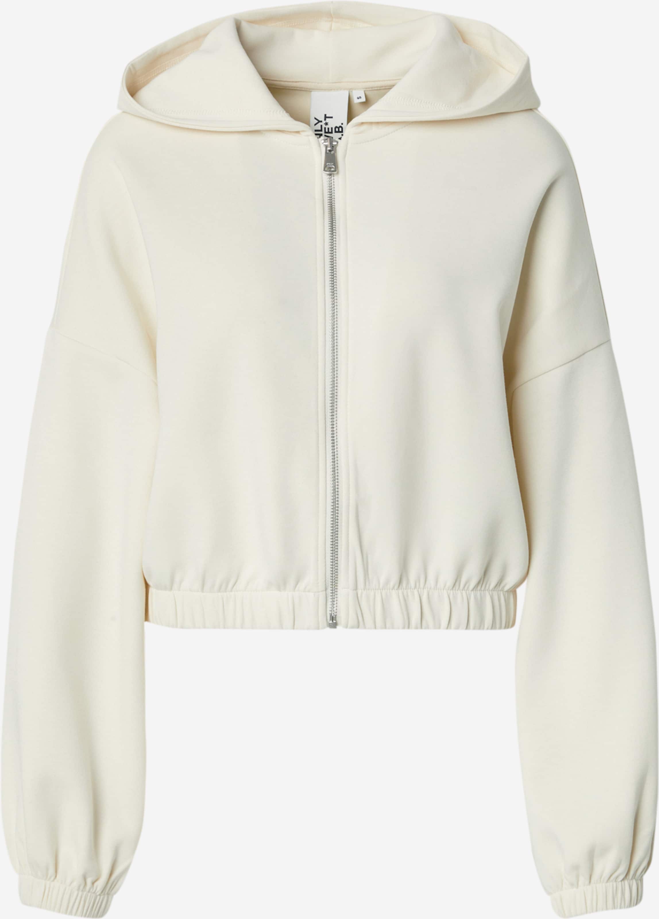 ONLY Zip-Up Hoodie 'ONLScarlett' in Ecru | ABOUT YOU