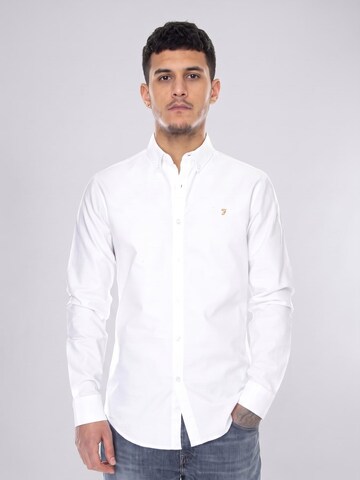 FARAH Comfort fit Overhemd 'Mens Brewer White Shirt' in Wit