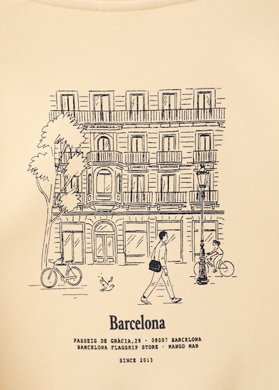 MANGO MAN Sweatshirt 'Bcn' in Pastel yellow, Item view