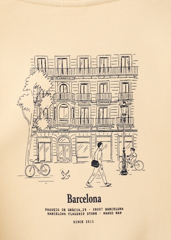 MANGO MAN Sweatshirt 'Bcn' in Yellow