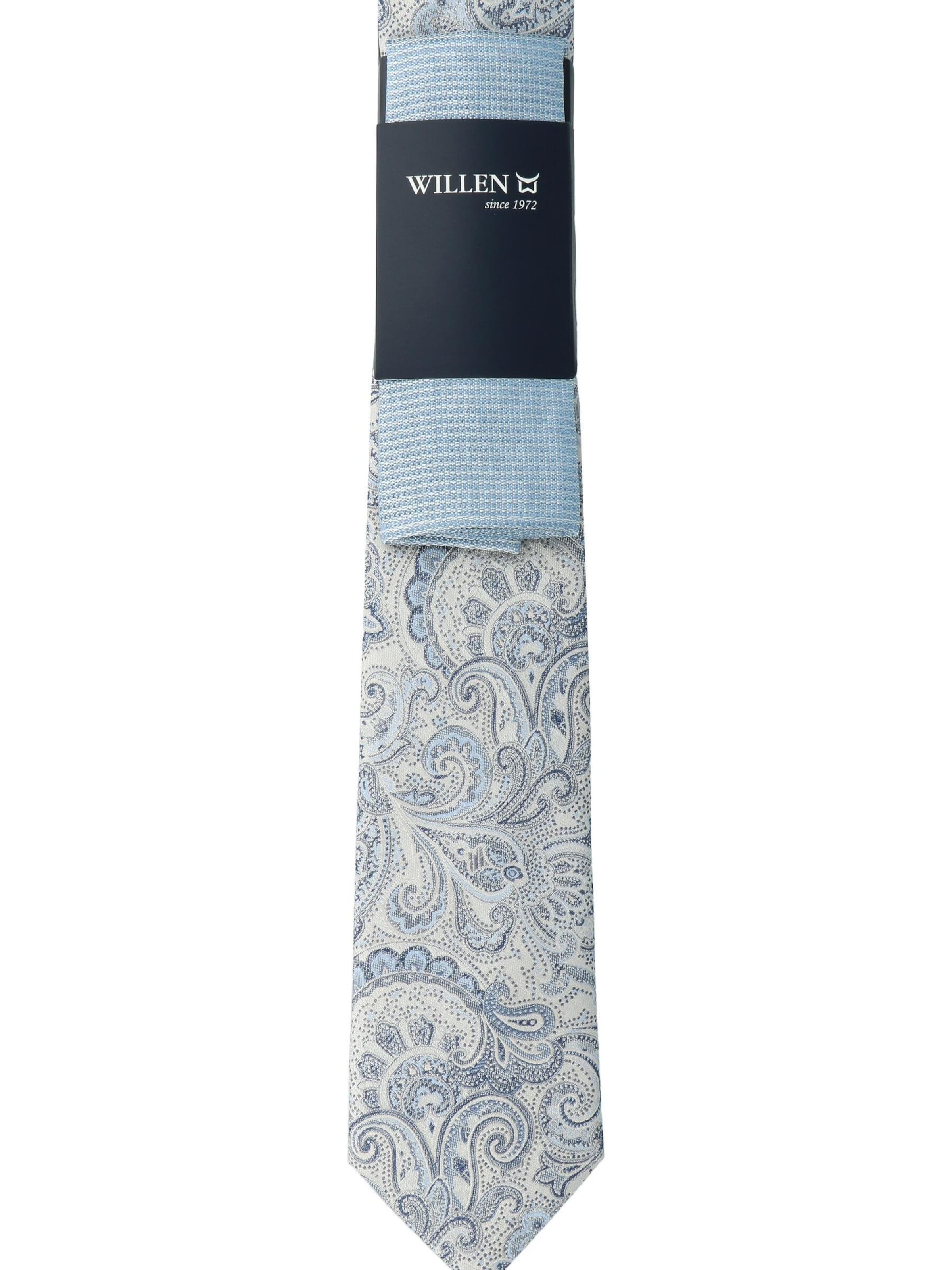 WILLEN Tie 'Paisley / Uni' in Blue