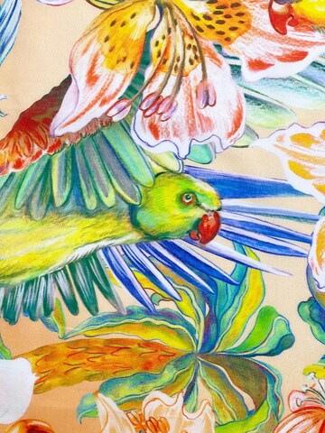 Marylène Madou - Chal 'Paradise Parakeets Cotton Bandana Scarf' en amarillo