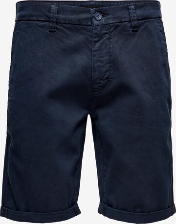 Only & Sons Regular Chino Pants 'Peter' in Blue: front