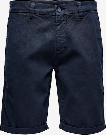 Regular Pantalon chino 'Peter' Only & Sons en bleu : devant