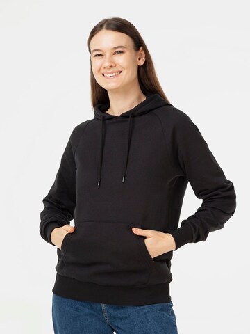 evermind Sweatjacke 'Unisex Hoodie aus 100 % Bio-Baumwolle'‌‌ in Schwarz: Vorderseite