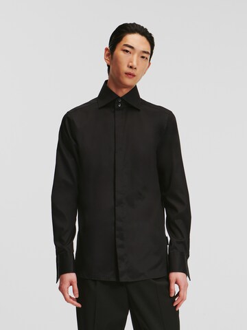 Karl Lagerfeld Regular fit Button Up Shirt 'Essential' in Black: front
