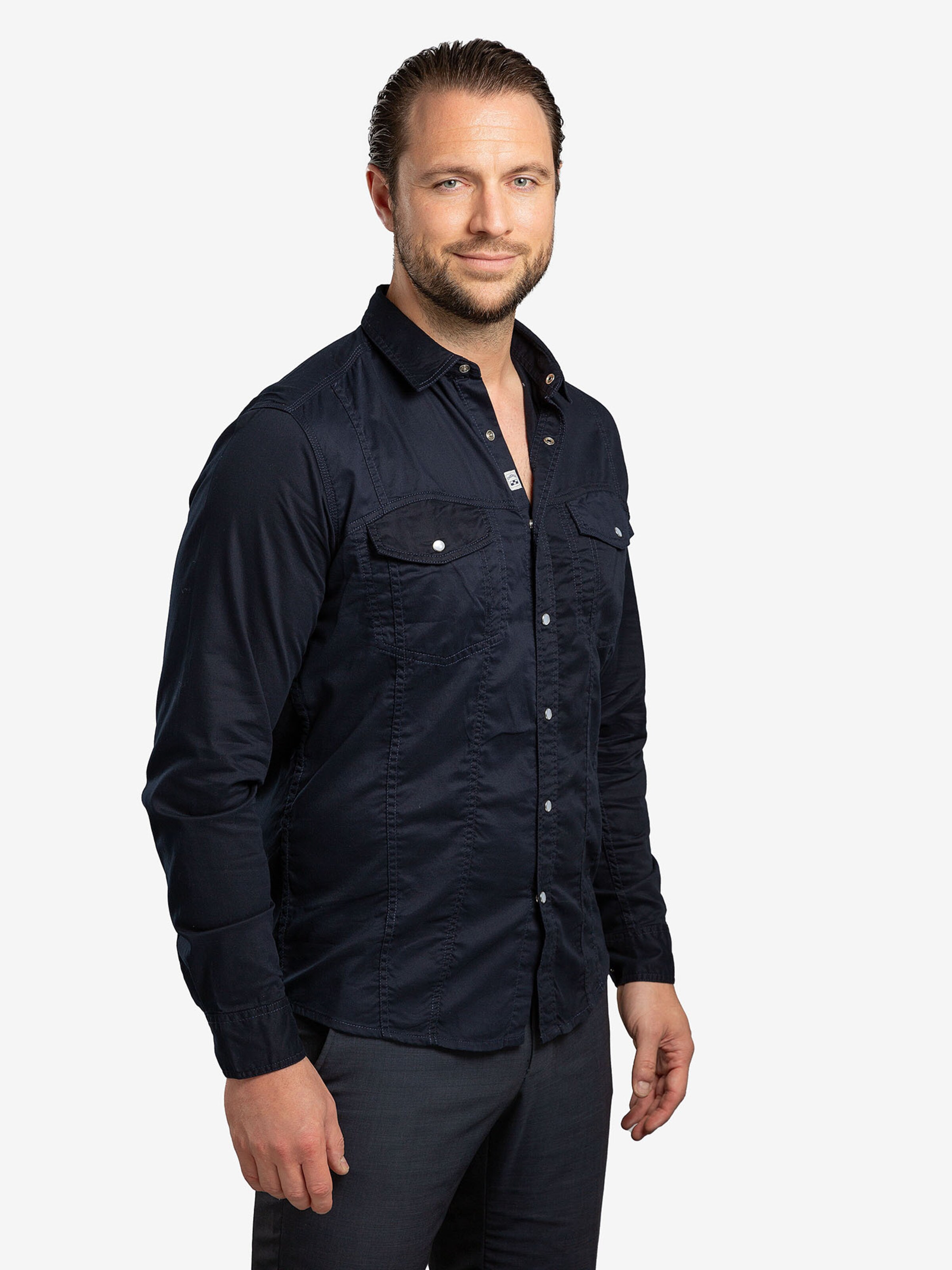 Checker - Ajuste regular Camisa ' Dynasty Denim ' en azul