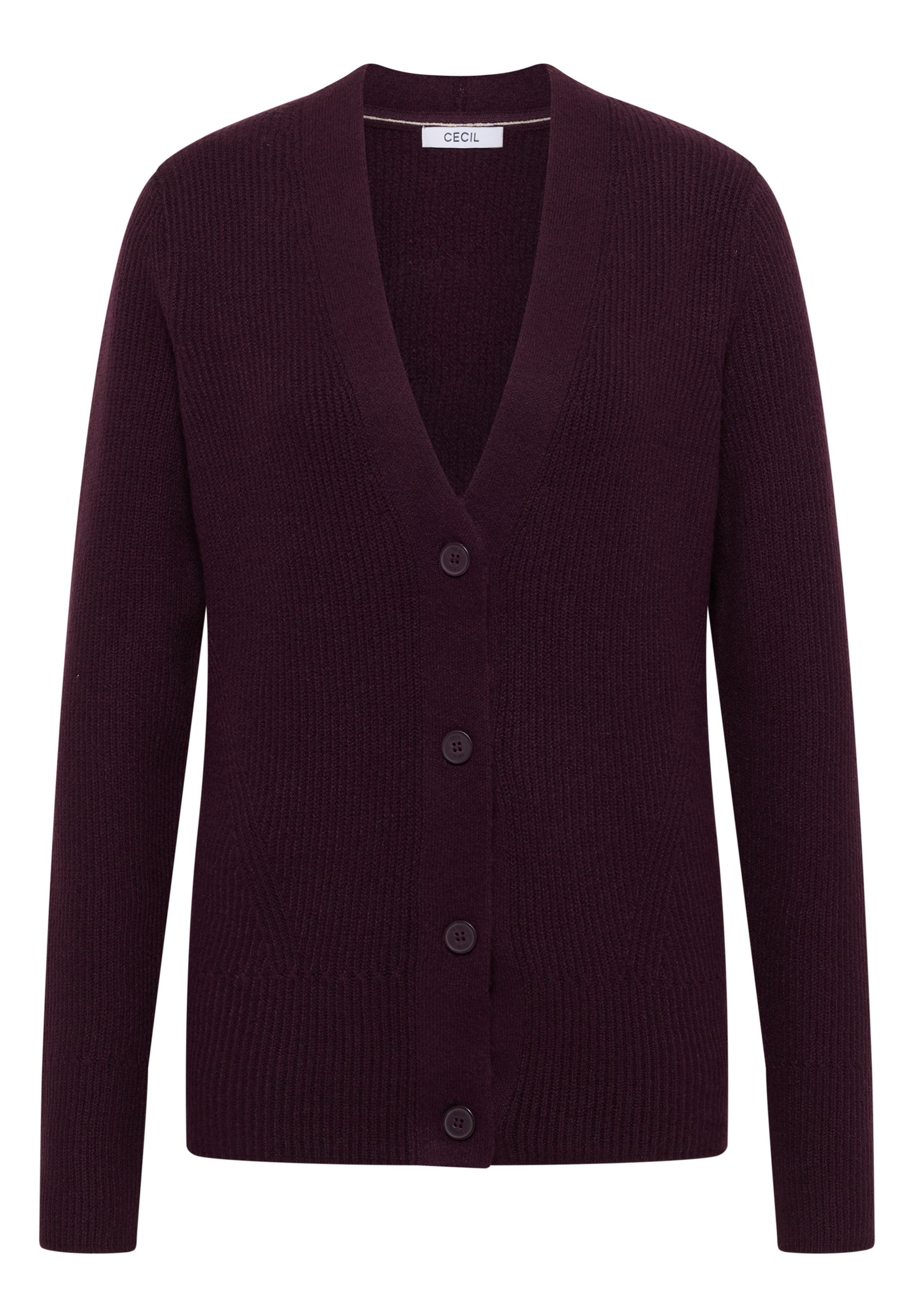 CECIL Strickjacke in Aubergine ABOUT YOU