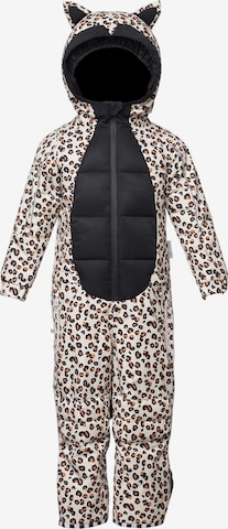 WeeDo Dungarees 'Cheetado Leopard' in Grey: front