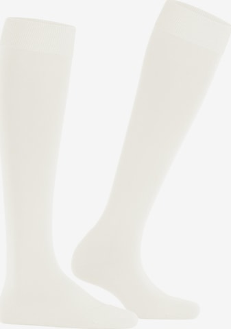 FALKE Knee High Socks 'ClimaWool' in White: front