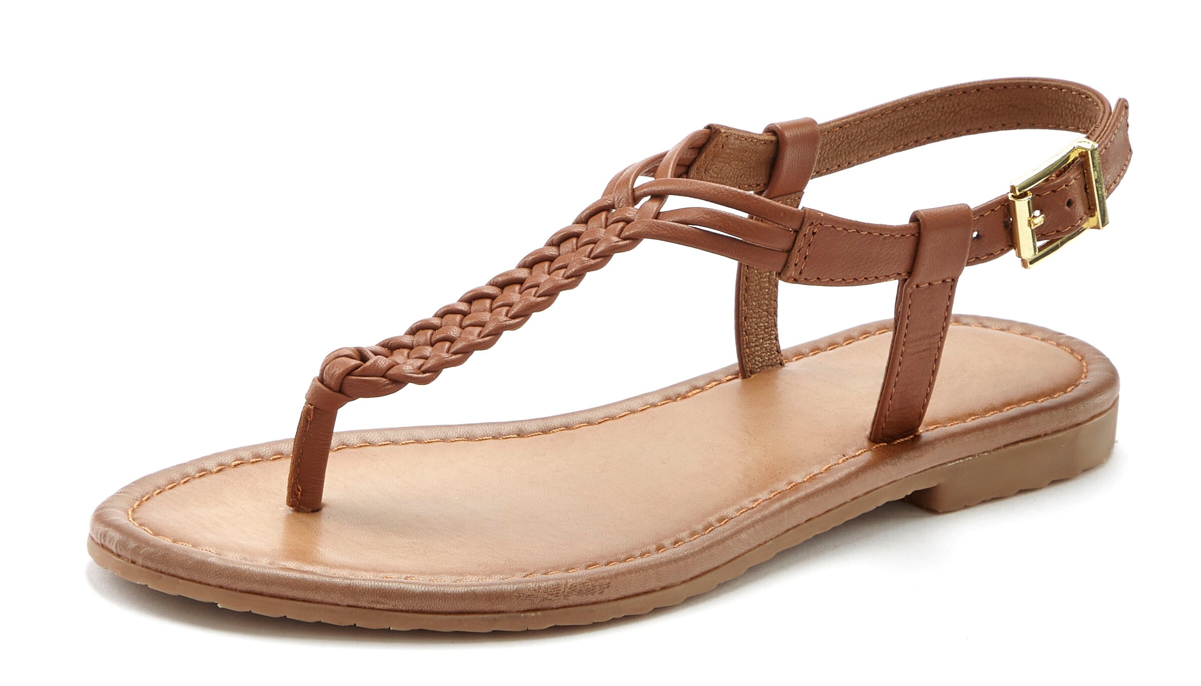 VIVANCE T-Bar Sandals in Brown: front