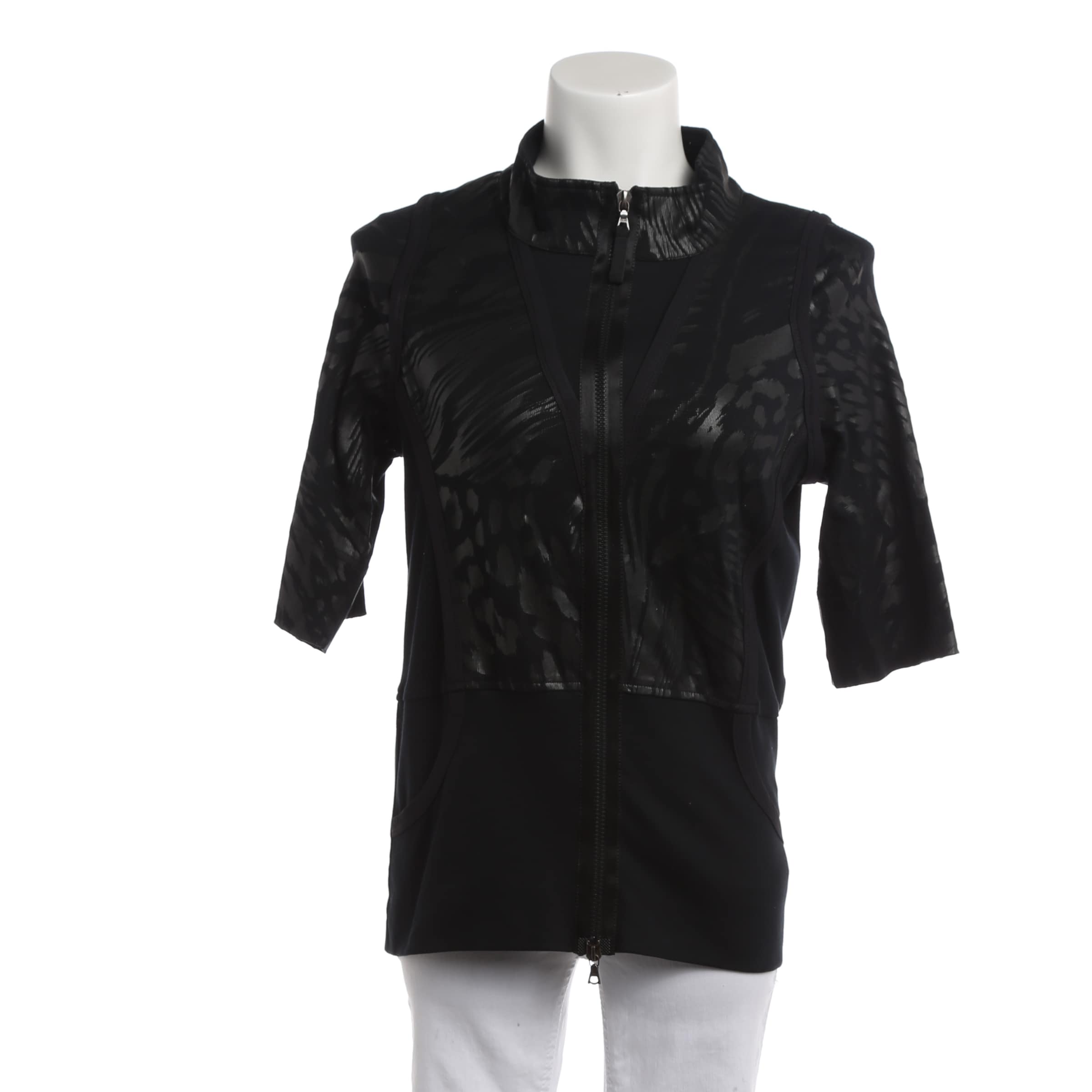 Marc Cain Sweatshirt & Zip-Up Hoodie in XL in Black: front