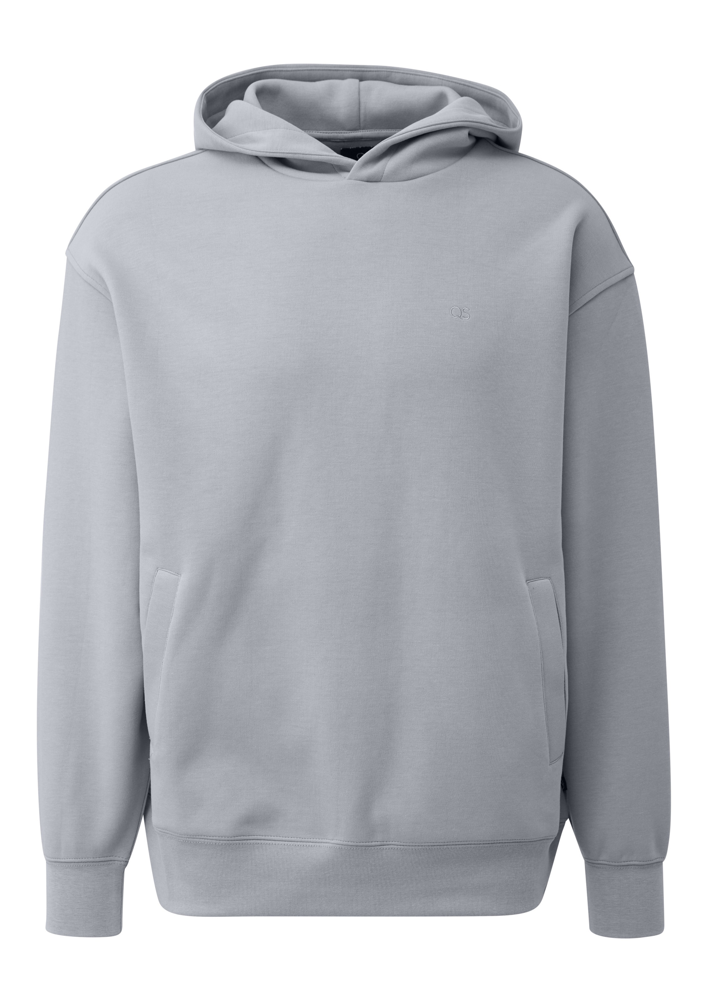 Sweat-shirt QS en gris : devant