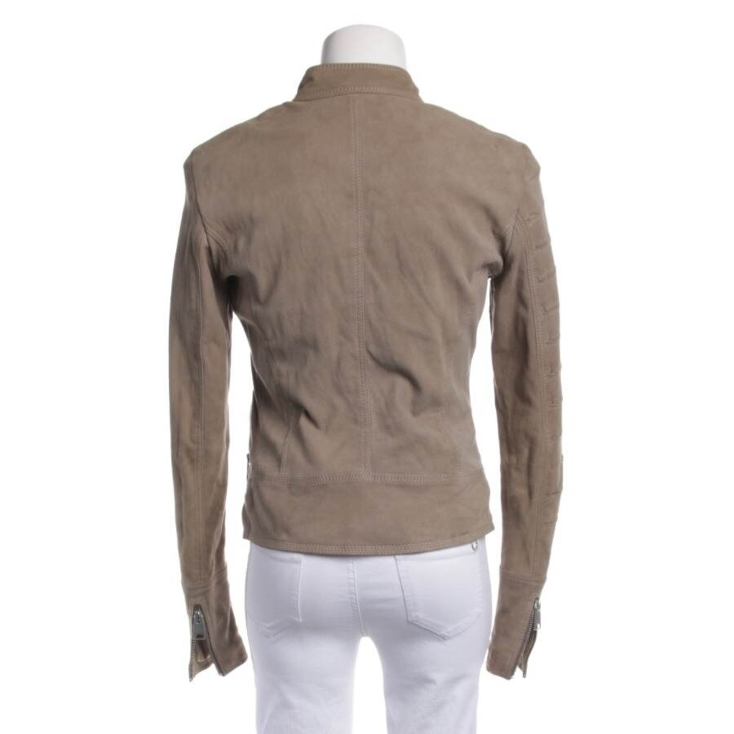 Arma Lederjacke / Ledermantel M in Grün