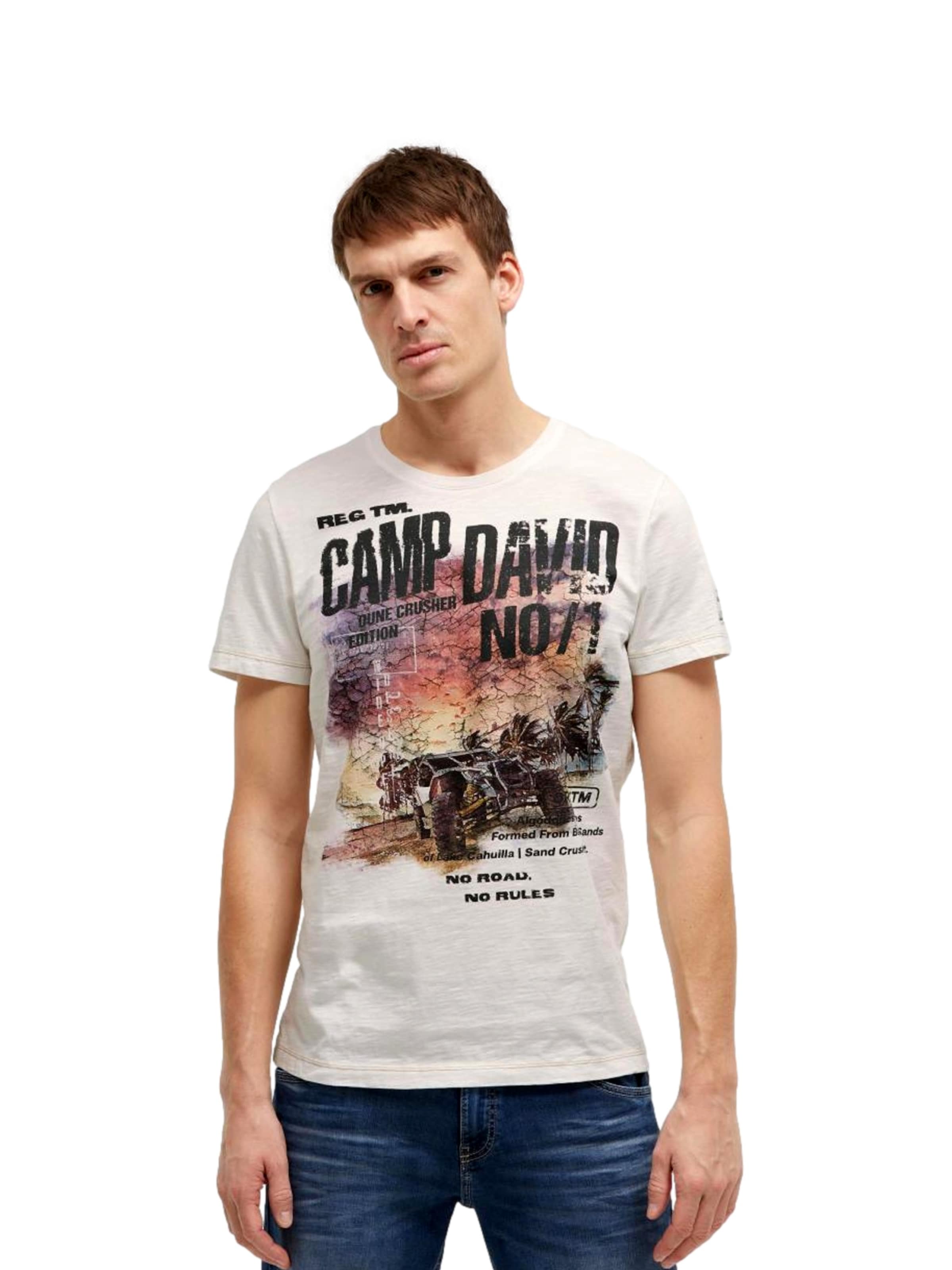 CAMP DAVID Shirt 'Dune Crusher' in Wit: voorkant