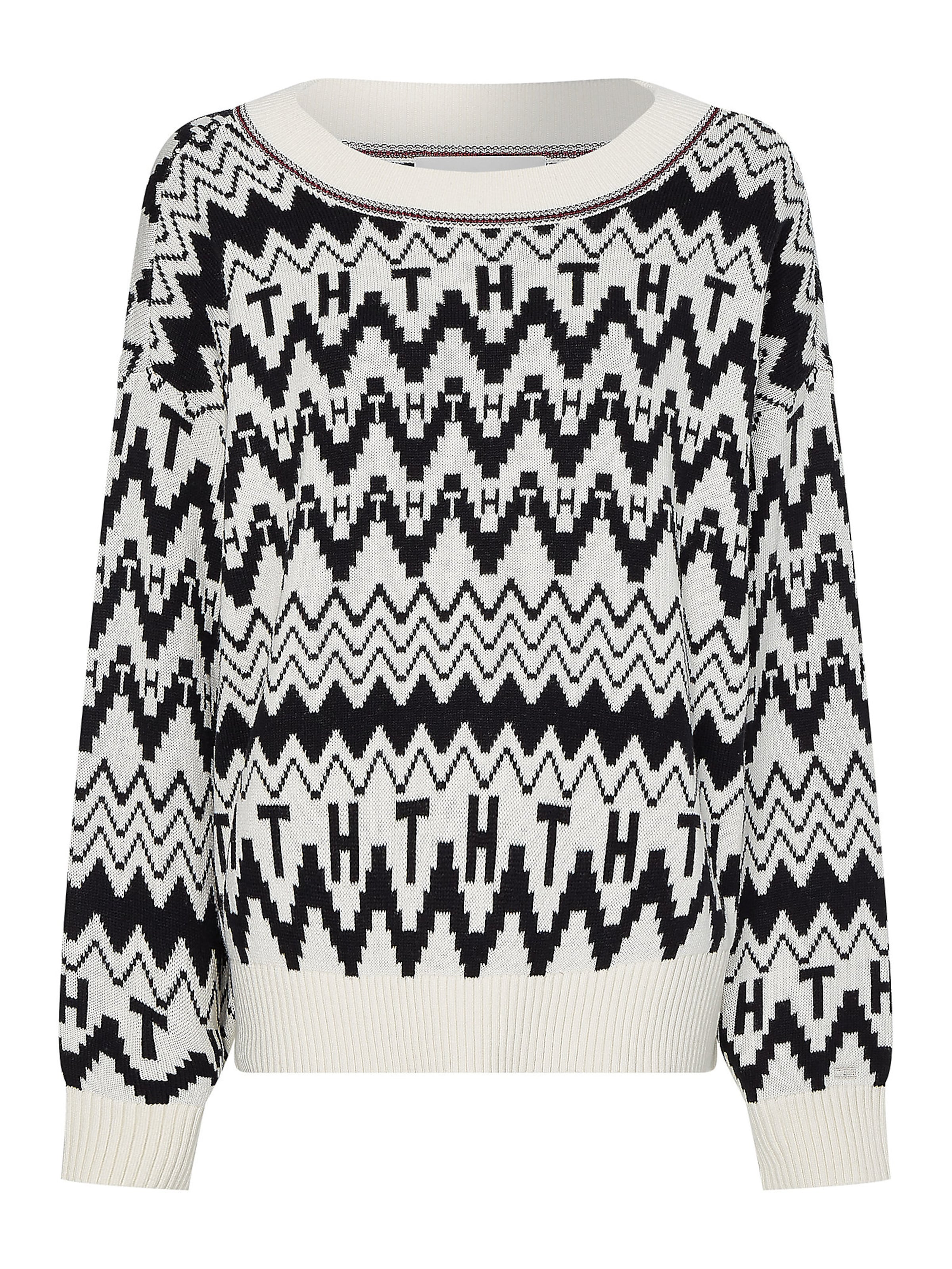 TOMMY HILFIGER Sweater 'Fair Isle' in Black / White, Item view