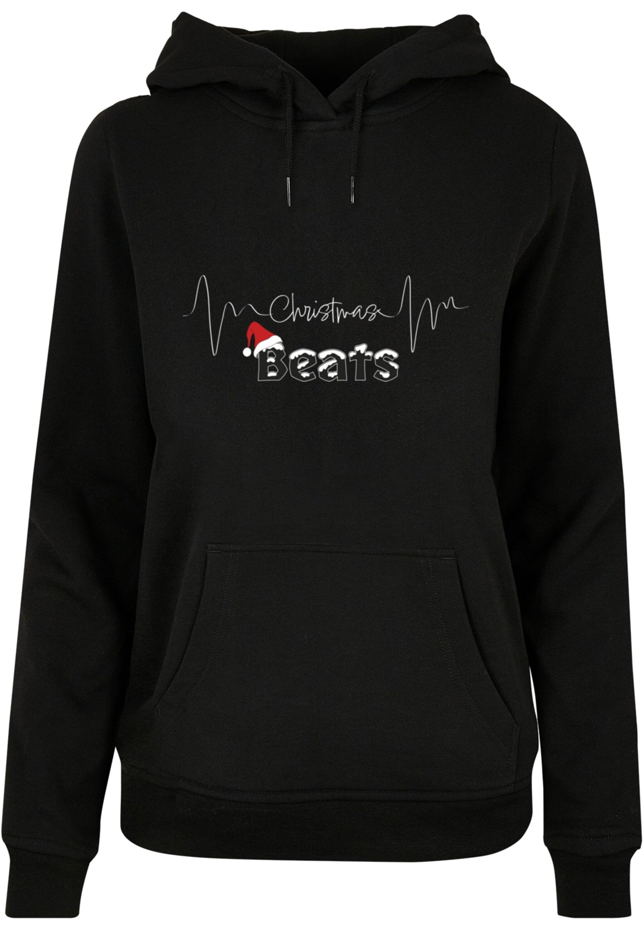 Merchcode Sweatshirt 'Christmas beats' in Black: front